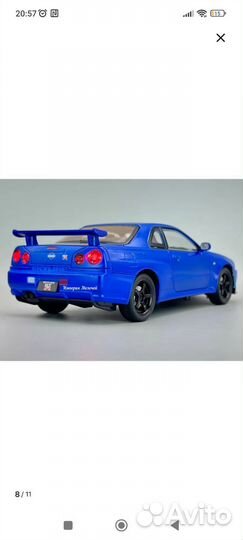 Модель автомобиля 1 24 nissan skyline r34 gtr