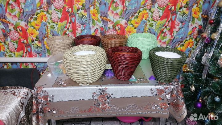 Кашпо из ротанга