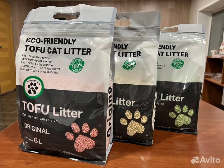 Наполнитель для кошек тофу 2,5 кг tofu