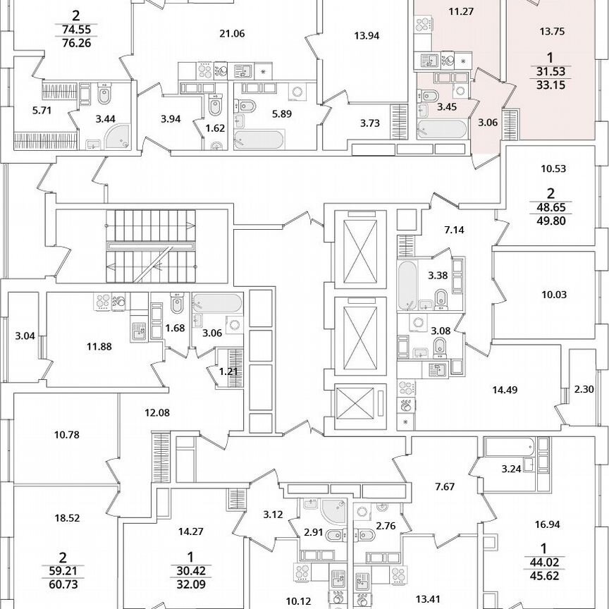 1-к. квартира, 33,2 м², 20/22 эт.