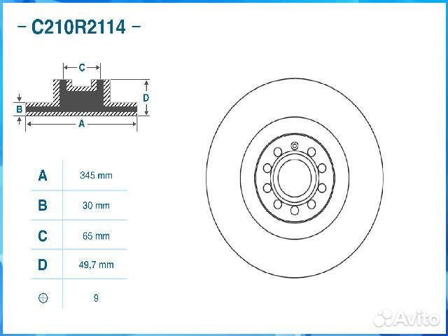 Диск тормозной передний Audi A3