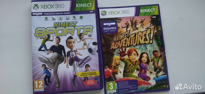 Microsoft Kinect xbox 360 + 2 игры