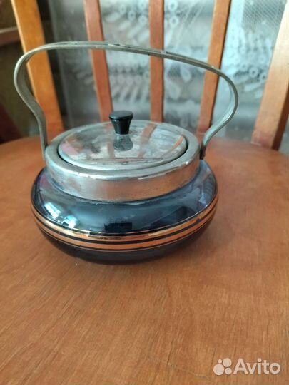 Кувшин цветное стекло. Сахарница