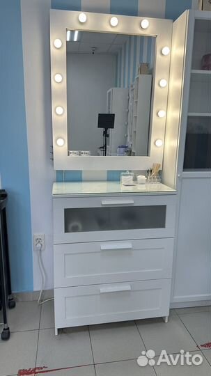 Зеркало гримерное с лампочками