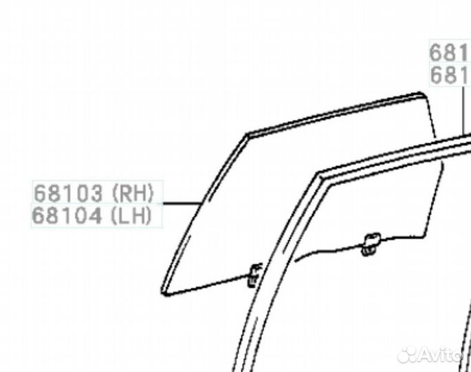Стекло боковое Toyota Nadia