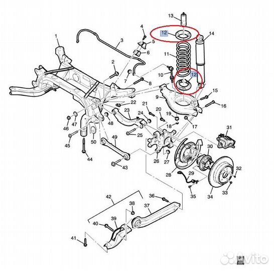 Опора задней пружины 95443028 GM Captiva С140 NEW