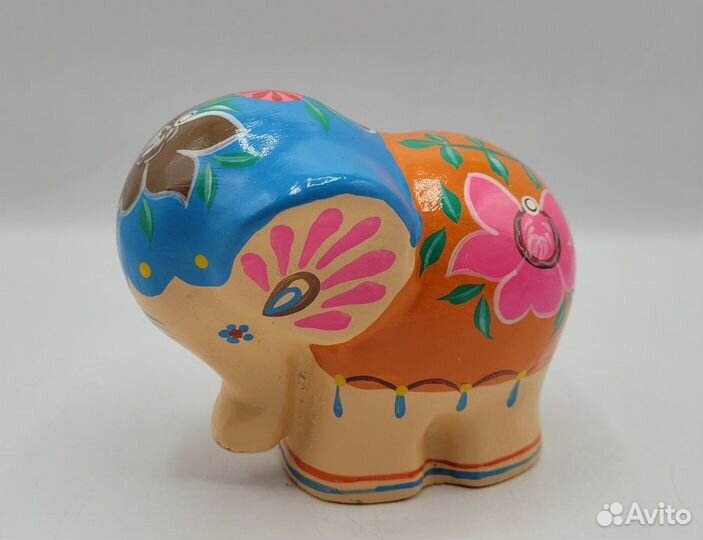 Статуэтка дерево роспись Слон Слоненок 11 см