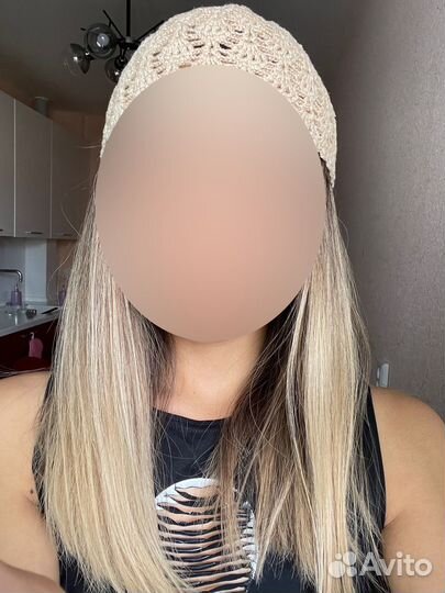 Вязанная летняя шапка ручной работы