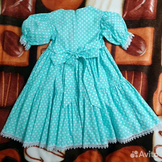 Хлопковое платье в стиле ретро р-р 116