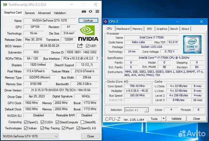 Игровой компьютер оригинал intel i7 7700k