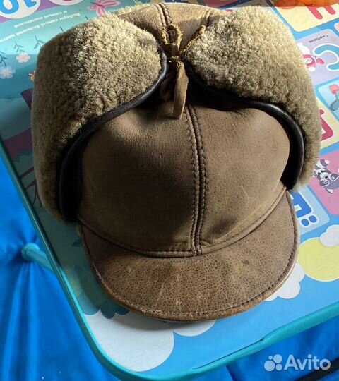 Мужская кожаная кепка зимняя