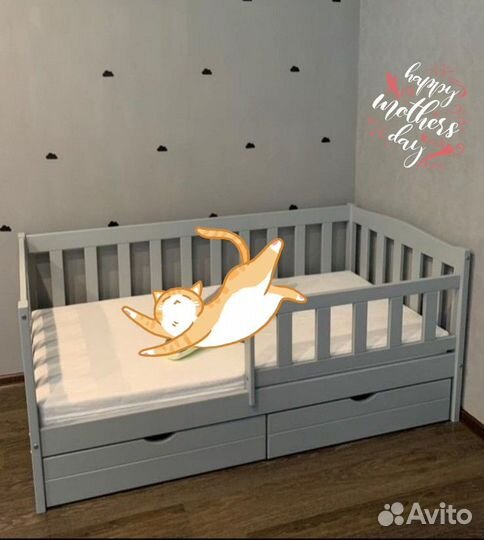 Кровать подростковая (новая, из массива)