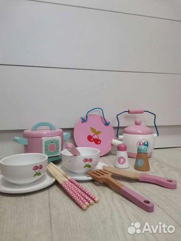 Набор деревянной посуды детский новый
