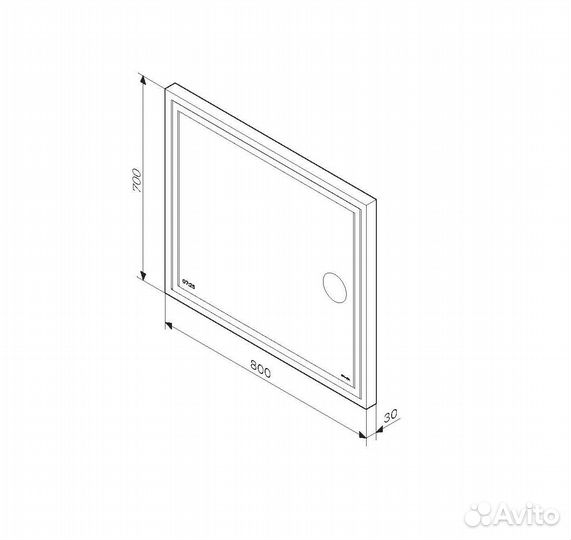 Зеркало 80 AM.PM Gem M91amox0803WG с часами