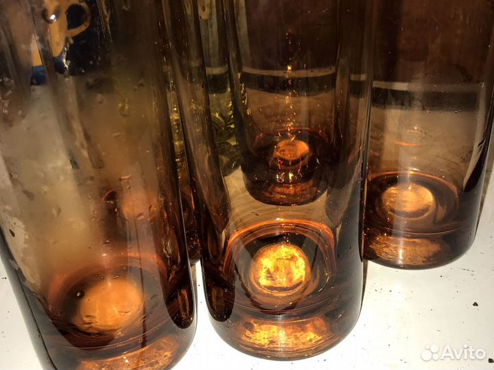 Стаканы из цветного стекла времен СССР