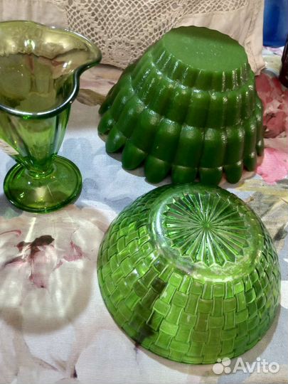 Салатница цветное стекло СССР