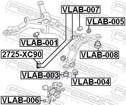 Сайлентблок балки моста зад прав/лев vlab005