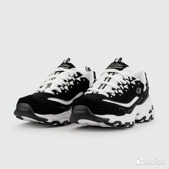 Skechers D'Lites Black / White Wmns