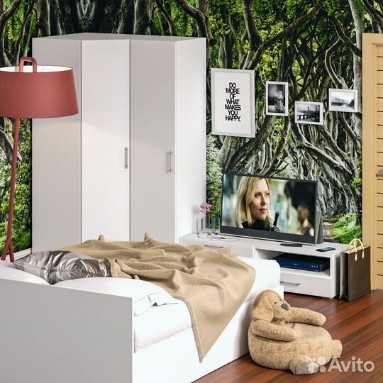 Мебель для спальни белая Стандарт № 4 Стандарт с кроватью 1600, цвет белый, спальное место 1600х2000