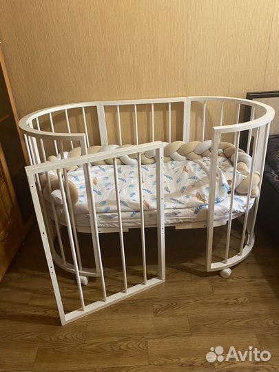 Детская кроватка трансформер круглая