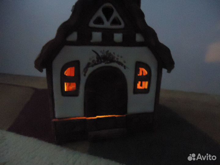 Подсвечник домик керамика Финляндия