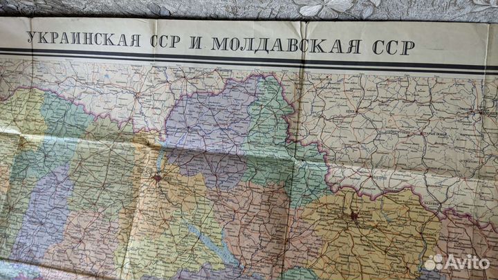 Настенная карта времён СССР