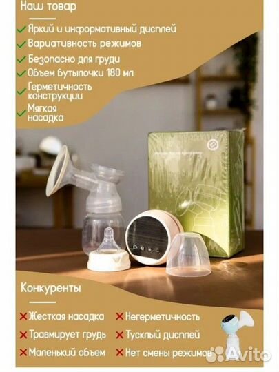 Молокоотсос электрический с дисплеем новый