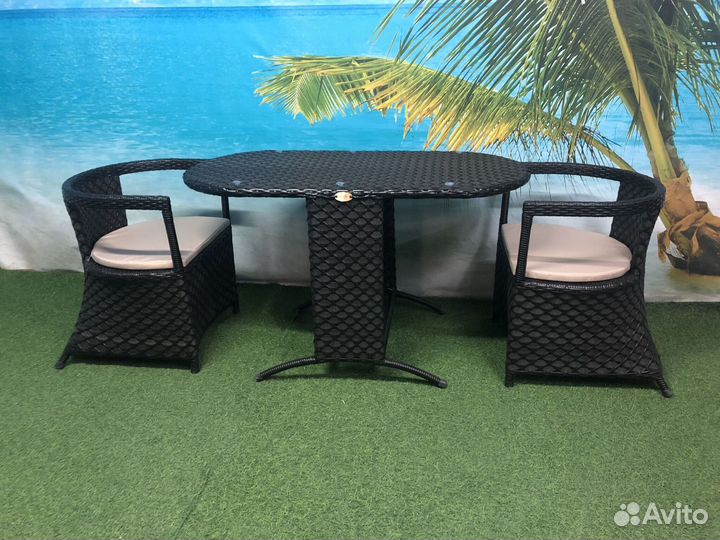 Кофейный комплект из искусственного ротанга