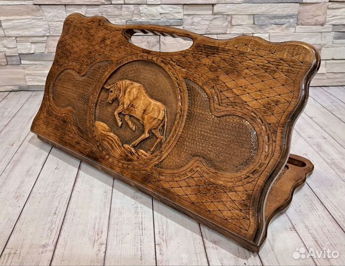 Нарды резные Телец Волк Орел - премиум серия