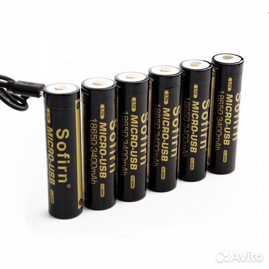Аккумулятор Sofirn 18650 Li-ion 3400mAh microUSB