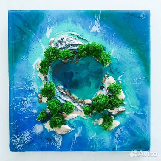 Картина из эпоксидной смолы интерьерная море