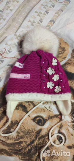 Шапка для девочки от 8 мес. до 1,5 лет