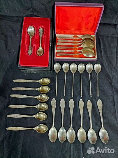 Ложки вилки мельхиор,серебро СССР