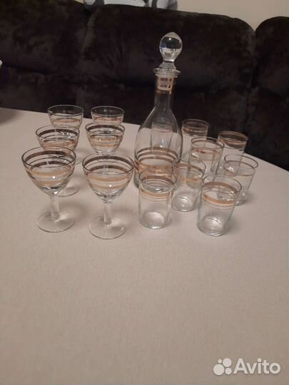 Набор для водки и вина времен СССР (рюмки, фужеры)