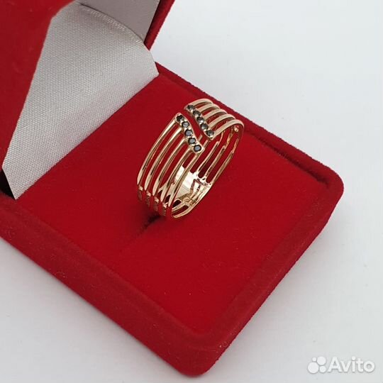Е.Ц. Кольцо с камнями, золото 585 (id 40595)