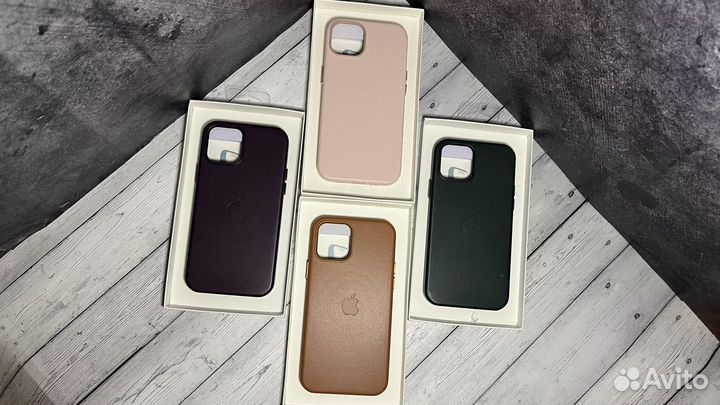 Кожанный чехол на iPhone MagSafe leather Case