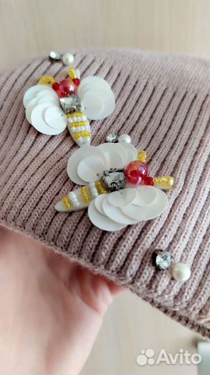 Шапка на девочку демисезонная 50-52