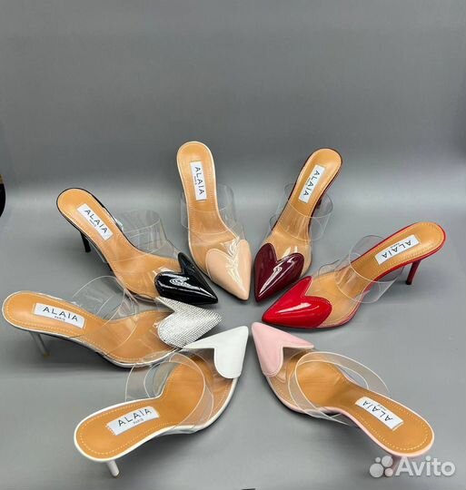 Мюли сердечко Alaia (идеальное качество)