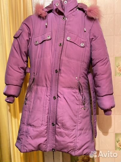 Пуховик на девочку теплый