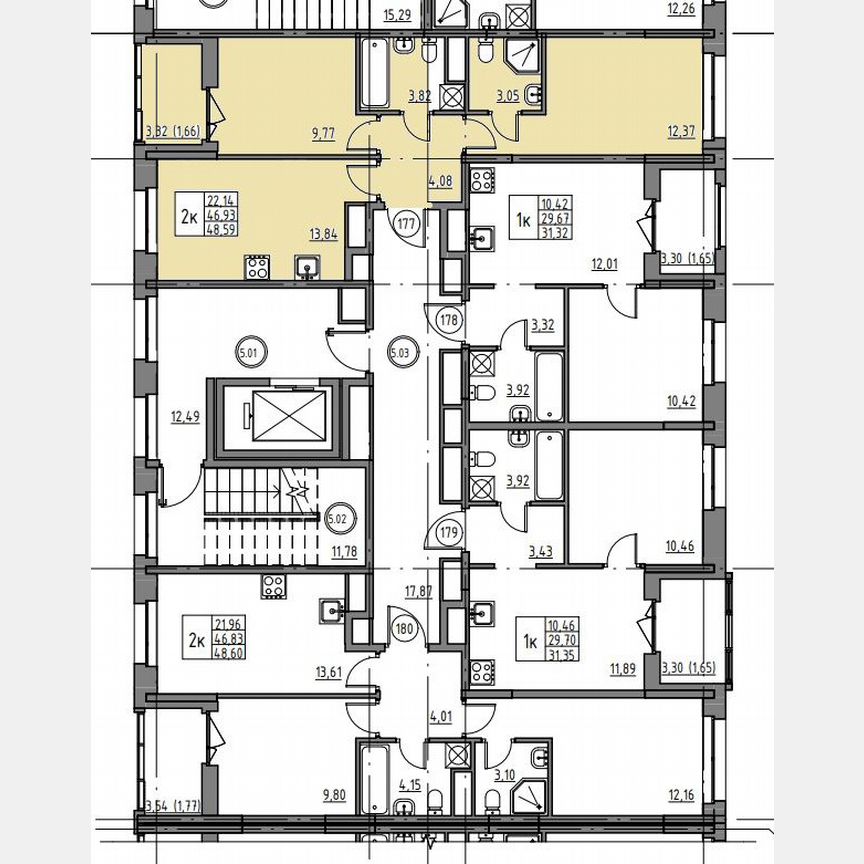 2-к. квартира, 48,6 м², 5/12 эт.