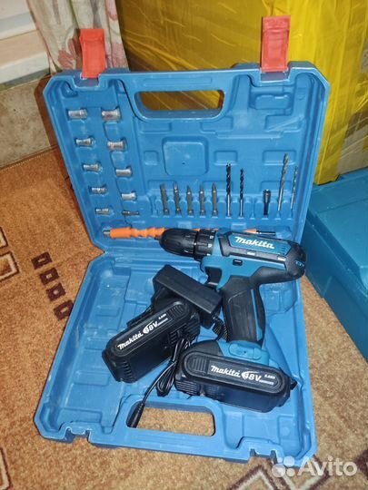 Шуруповерт Makita 21v с 2 АКБ, 10 мм патрон