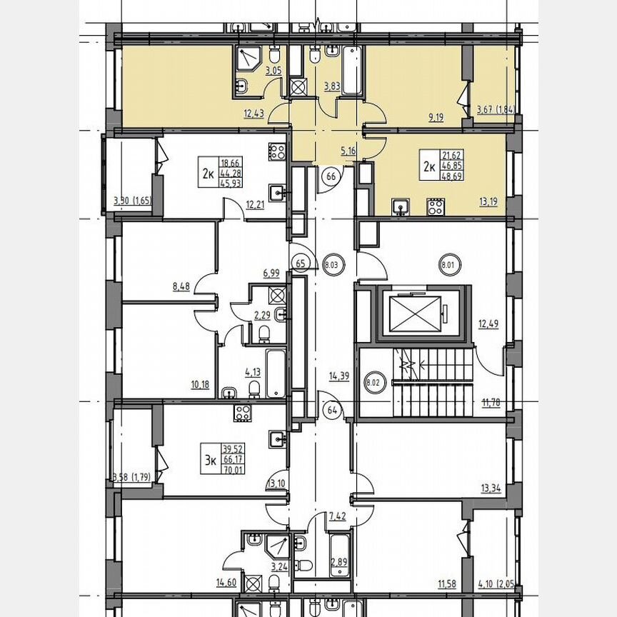 2-к. квартира, 48,7 м², 8/12 эт.