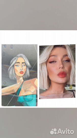 Портрет по фото в стиле кубизм, поп арт