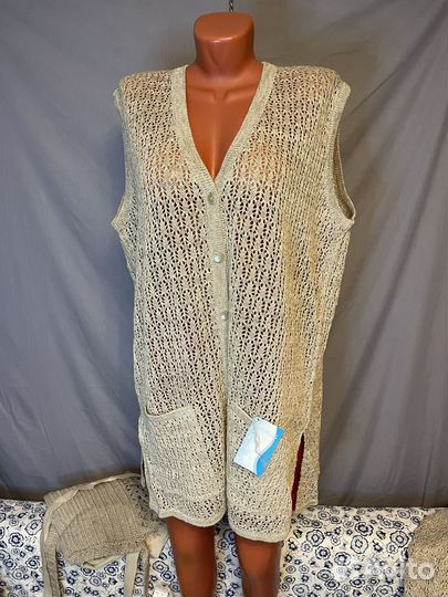 Жилет туника льняной лён 100% р. 56, 58