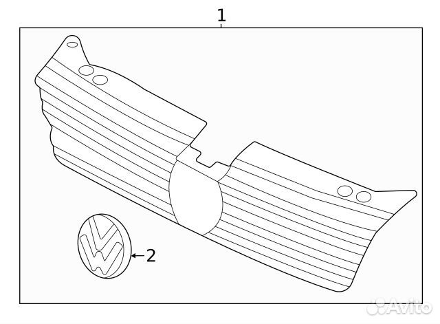 Эмблема решетки радиатора черный/хром\ VW Arteon/Caddy/Golf/Polo 17