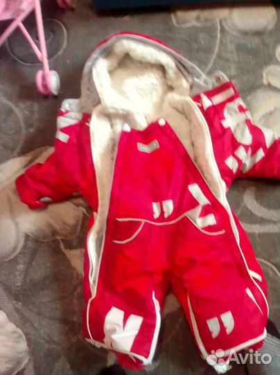 Комбинезон трансформер детский красный с 3х мес