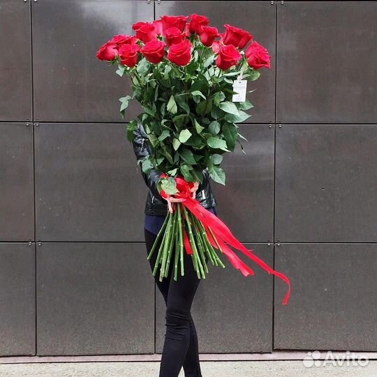Метровые розы, букеты, цветы, розы 100 см