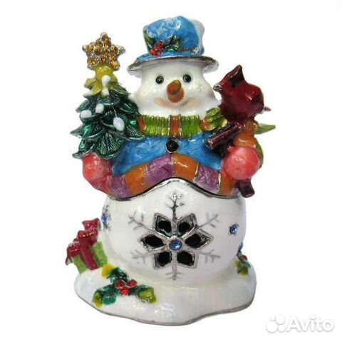 Шкатулка со стразами Новый год Дед Мороз Ёлка