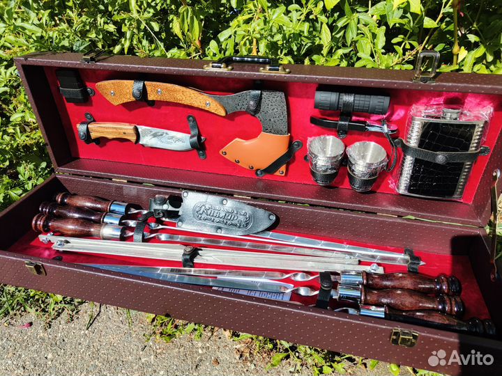 Набор подарочный для пикника шампура топор нож