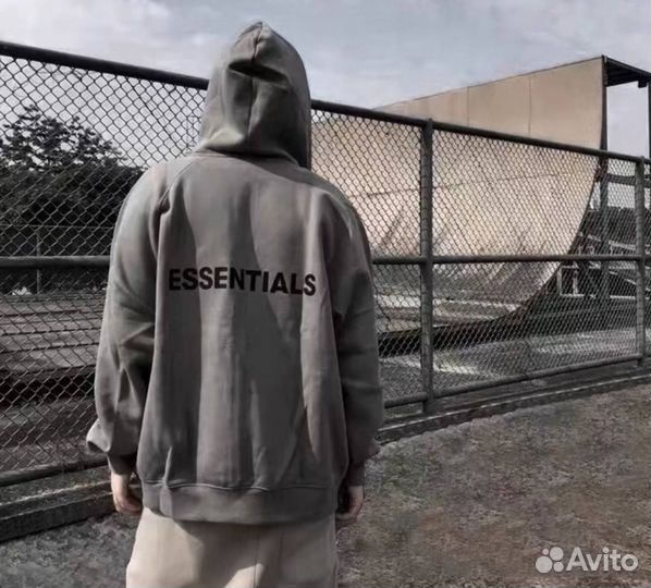 Зип-худи Essentials fear of God Серая